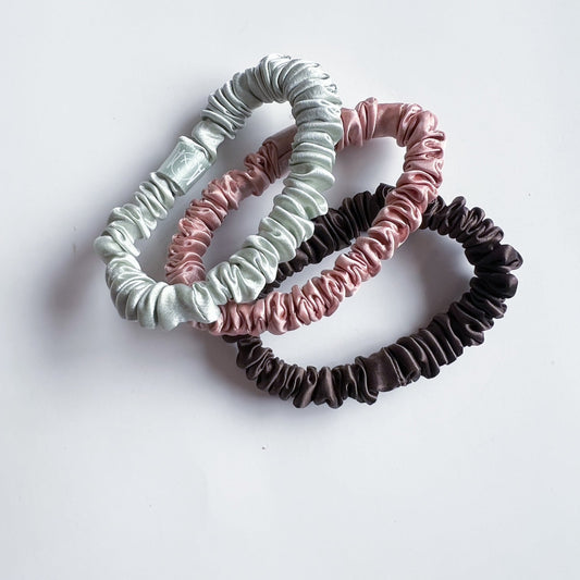 Micro Silk Scrunchie Trio